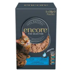 Encore Cat en caldo en bolsitas 5 x 50 g - Selección de pescado (3 variedades)