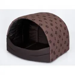 Cama Para Perro R3 55x43x38 Marron Claro Huellas Suflera