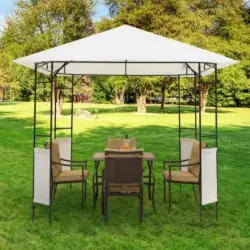 Carpa cenador Outsunny para jardín color Crema