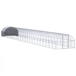 Gallinero De Exterior De Acero Galvanizado 3x24x2 M Vidaxl