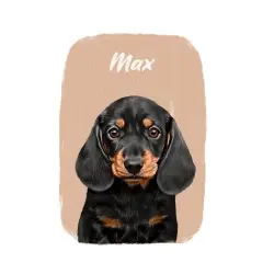 Mascochula max retrato realista personalizado en lámina con tu mascota salmón