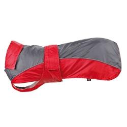 Impermeable para perros Lorient rojo y gris 55 cm