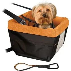 Asiento elevado de coche para perros color Negro y Naranja