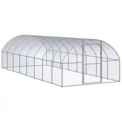 Gallinero De Exterior De Acero Galvanizado 3x8x2 M Vidaxl