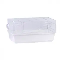 Jaula Conejo Roedores Grande Casita Conejo Puerta Superior Cierre Seguridad 62x35x32.5cm Blanco