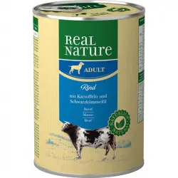 Real Nature Classic Latas Para Perros Adultos Ternera, Unidades 1 x 6 Latas 400 gr