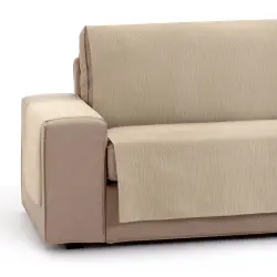 Vipalia Protector Funda Sofa. Cubresofa. Chenilla Lisa. Diseño Elite. Color Beige. 3 Plazas