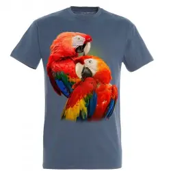 Camiseta Loros Rojos color Azul