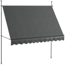 Outsunny Toldo Manual Retráctil 300x120x210-300 cm Toldo para Balcón con Manivela Altura Ajustable Impermeable y Anti-UV para Jardín Terraza Ventanas Gris Oscuro