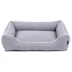 Sofa Mallorca Comfort Cama Para Perro 80x60 Cm Gris Claro/blanco