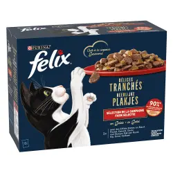 Felix Deliciously Sliced 12 x 80 g - Seleción de la granja en gelatina