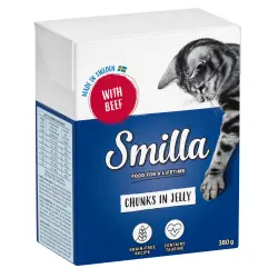 Smilla Bocaditos en gelatina 6 x 380 g para gatos - Vacuno