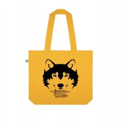 Animal totem bolso tote bag de tela lobo amarillo