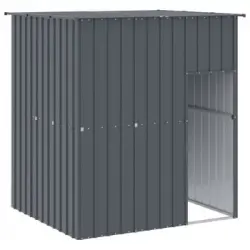 Caseta Perros Con Tejado Acero Galvanizado Gris 165x153x181 Cm Vidaxl