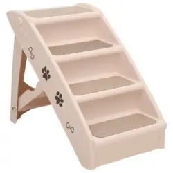 Escalera Plegable Para Perros Crema 62x40x49,5 Cm Vidaxl