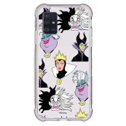 Funda Oficial de Disney Villanas Patrón Brillantina para Samsung Galaxy A51