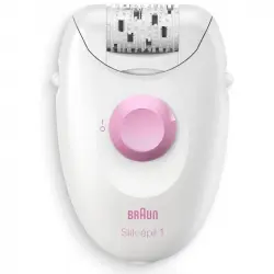 Braun Silk-épil 1 1-010 Depiladora Eléctrica con Cable Blanca/Rosa