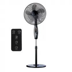 EDM 33967 Ventilador de Pie con Mando 60W Negro