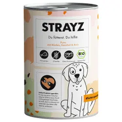 STRAYZ BIO 6 x 400 g - Pavo ecológico con calabaza ecológica, hinojo ecológico y arroz ecológico