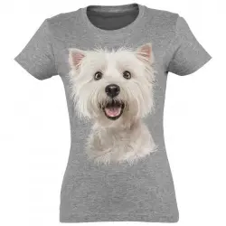 Camiseta Mujer Westie color Gris