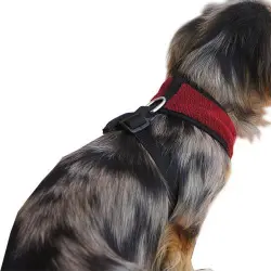 Arnés para perros de forro polar, proteje el pecho del frío, Talla M Color Rojo