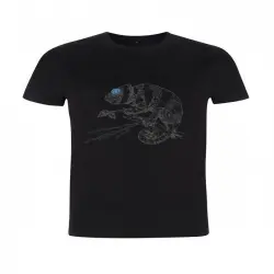 Camiseta para hombre Animal Totem camaleón color negro