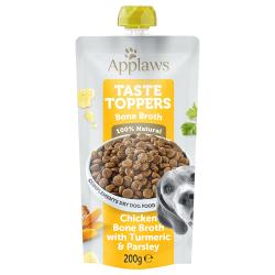 Applaws Taste Toppers en bolsitas para perros 6 x 200 ml - Caldo de huesos de pollo con cúrcuma y perejil