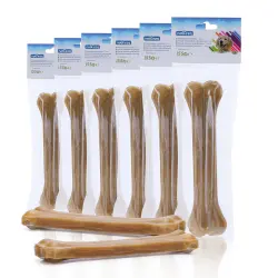 Nobleza - Hueso Prensado para Perros Fortalecedor de Dientes Stick Dental Dog Snack, Hueso de Nudillos de Cuero Crudo, Hueso para morder, 7.6cm,12pcs