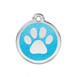 Placa identificativa Purpurina Huella perro Aqua para perros