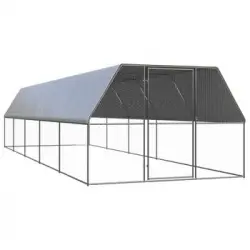 Jaula Gallinero De Exterior De Acero Galvanizado 3x10x2 M Vidaxl