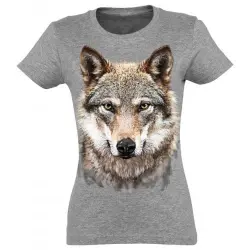 Camiseta Mujer Lobo color Gris