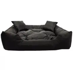 Kingdog Ecco Cama Para Perros Y Gatos Con Cojín. Material Impermeable Lavable 115x95 Cm Color Negro