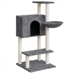 Rascador Para Gatos Con Postes De Sisal Gris Oscuro 108,5 Cm Vidaxl