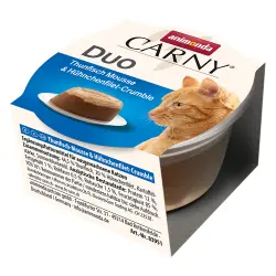 Animonda Carny Adult Duo 24 x 70 g - Mousse de atún y crumble de filete de pollo en gelatina