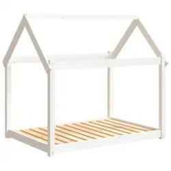 Cama Para Perros Madera Maciza De Pino Blanco 111x80x100 Cm Vidaxl