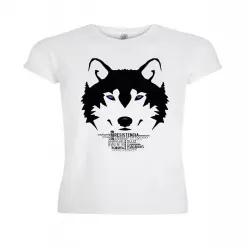 Camiseta manga corta hombre lobo color Blanco