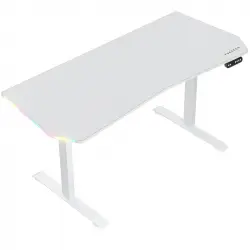 Forgeon Battleground White Mesa Gaming Regulable en Altura con Motor 160x70cm RGB Blanca