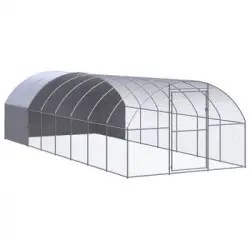 Gallinero De Exterior De Acero Galvanizado 3x8x2 M Vidaxl