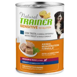 Natural Trainer Sensible Sin Gluten Adulto 1 x 400 g - 400 g de trucha y cereales integrales