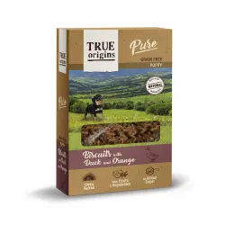 True Origins Pure Puppy Pato con Naranja galletas para cachorros