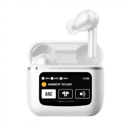 Cool Touch Auriculares Inalámbricos Bluetooth con Pantalla LCD Táctil Blancos