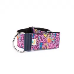 Pamppy galgo speedy collar regulable de leopardo rosa para perros