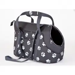 Bolsa De Transporte Para Perro O Gato Talla R3 30x58x32 Grafito Huellas