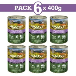 Comida húmeda Arquivet Wet DOG FOOD 400g ADULT Pavo y Ternera, Unidades 6 unidades