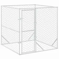 Perrera De Exterior Acero Galvanizado Plateado 2x2x2 M Vidaxl