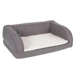 Cama ortopédica gris para perros - L: 115 x 70 x 32 cm (L x An x Al)