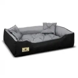 Prestige Cama Para Perros Y Gatos Con Cojín Material Impermeable Lavable (dimensiones Interiores: 130x100 / Dimensiones Exteriores: 145x115cm, Gris/