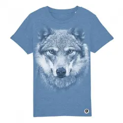 Camiseta Niño Lobo monocromático color Azul