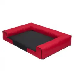 Cama Para Perro Victoria Talla L: 80x55x17 Rojo Y Negro