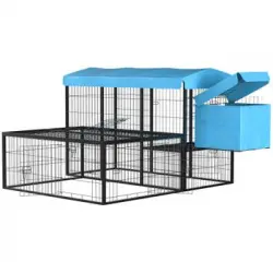 Gallinero De Exterior De Acero Poliéster 200x165,5x103cm-pawhut.negro